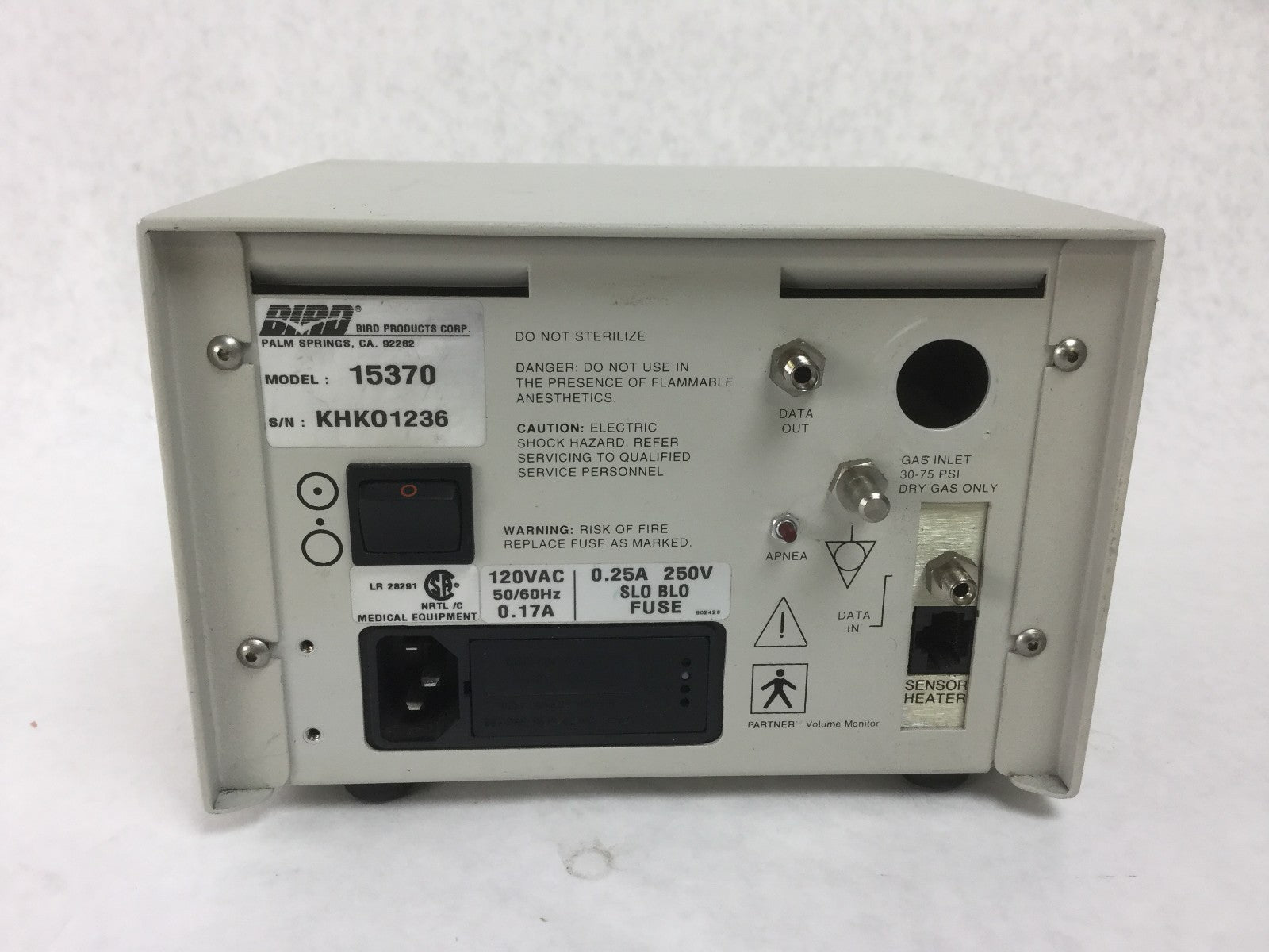 Bird Partner IIi Monitor 15370  Untested  Powers On Includes Power Cord