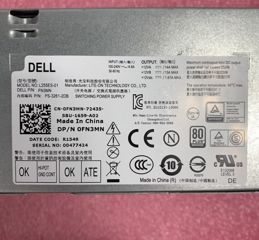 Dell L255ES-01 FN3MN 255W Switching Power Supply6