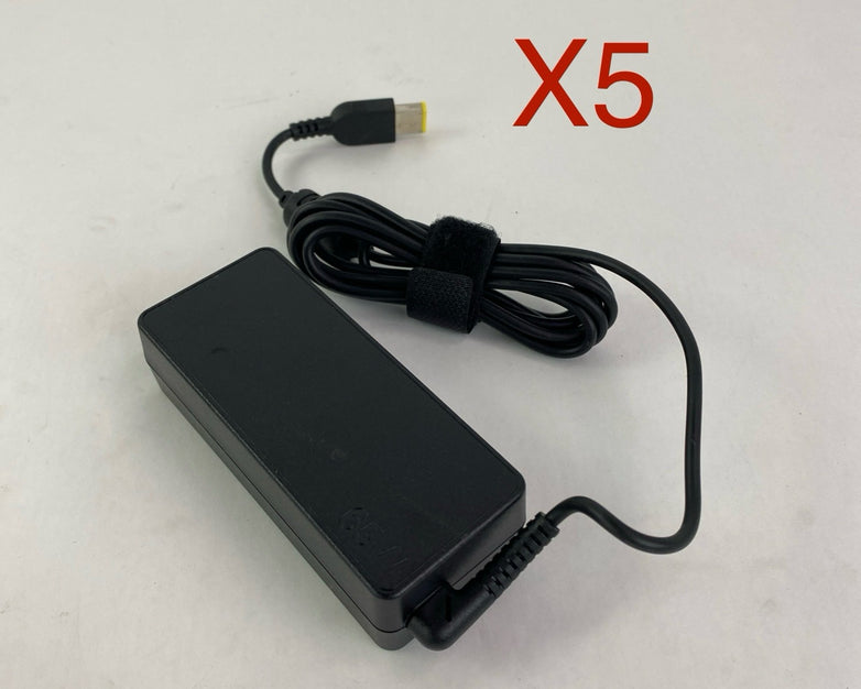 Lenovo 65W A19-065N2A 20V Square AC Adapter Mixed Lot No Power Cord - Lot of 5
