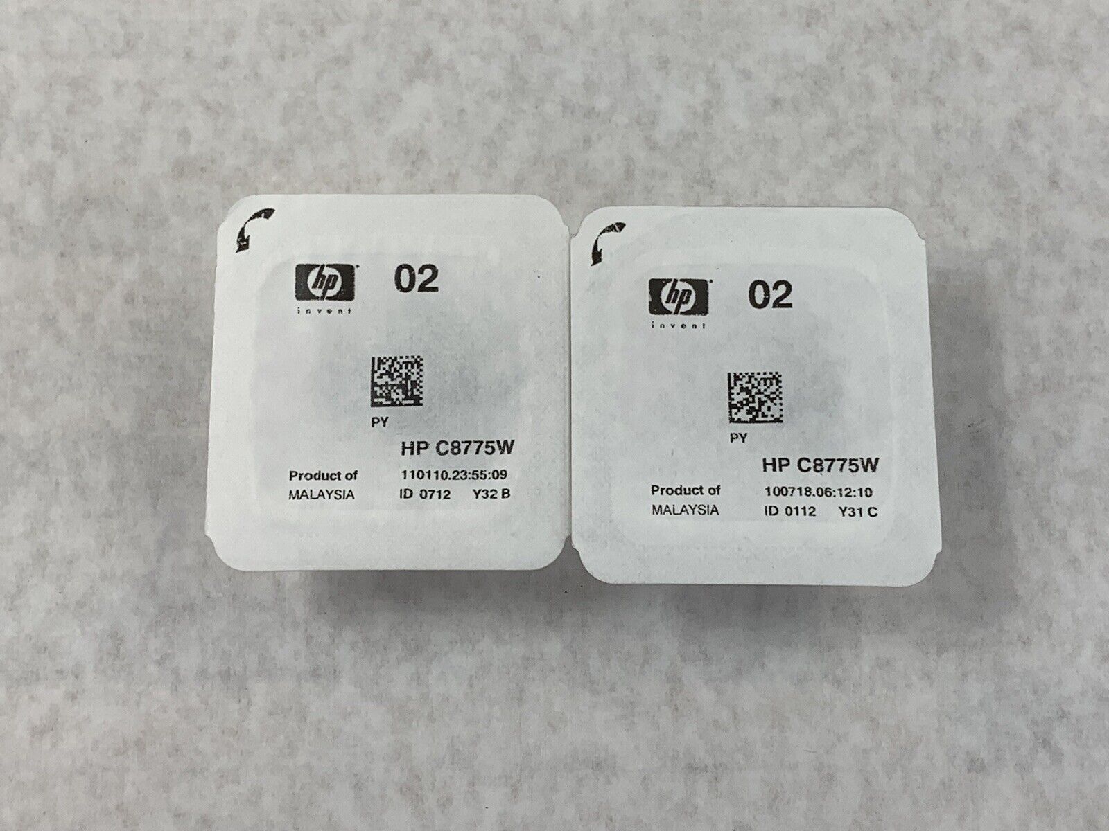 Lot(2) HP PhotoSmart Light Magenta Pink 02 Ink Cartridge NIB Genuine C8775W