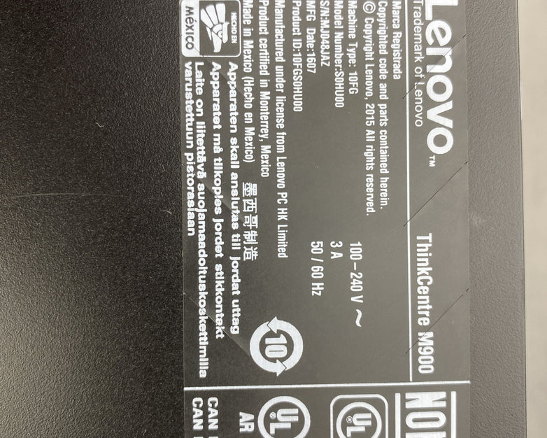 Lenovo ThinkCentre M900 Desktop Core i5-6500 3.20GHz 1x8GB RAM No HDD OS