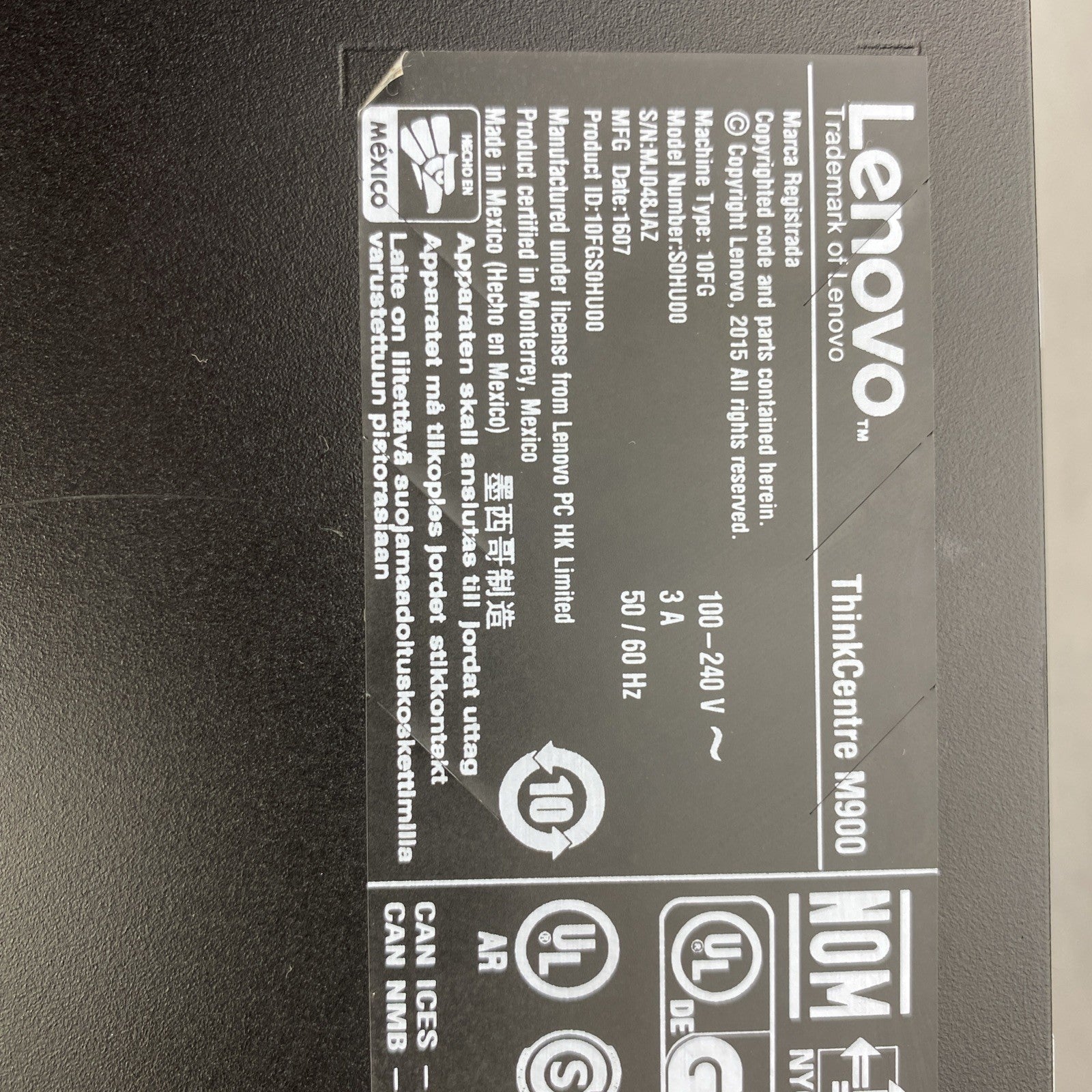 Lenovo ThinkCentre M900 Desktop Core i5-6500 3.20GHz 1x8GB RAM No HDD OS