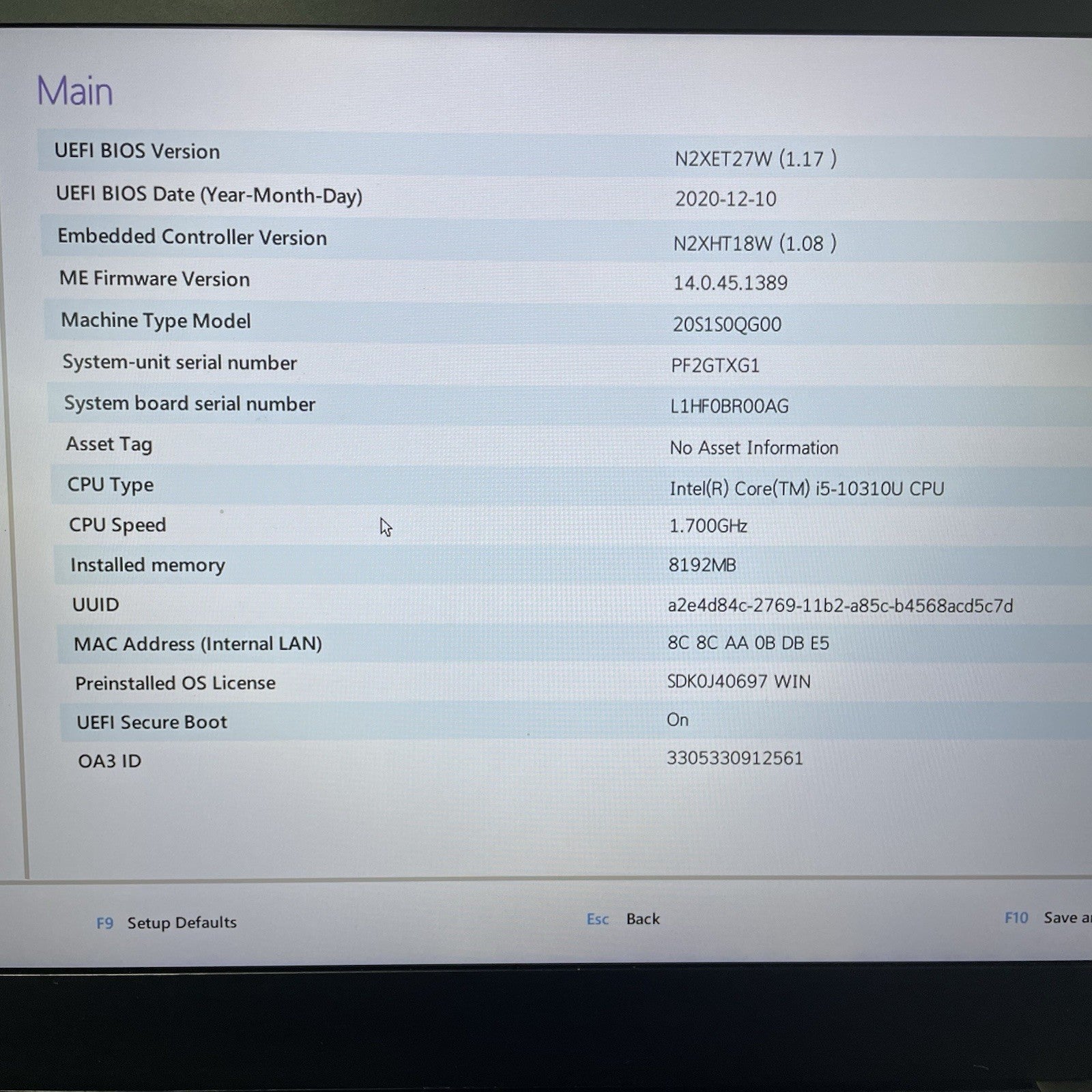 Lenovo ThinkPad T14 Gen 1 14" i5-10310U 1.7 GHz 8GB RAM No SSD/OS/AC/Batt - READ4