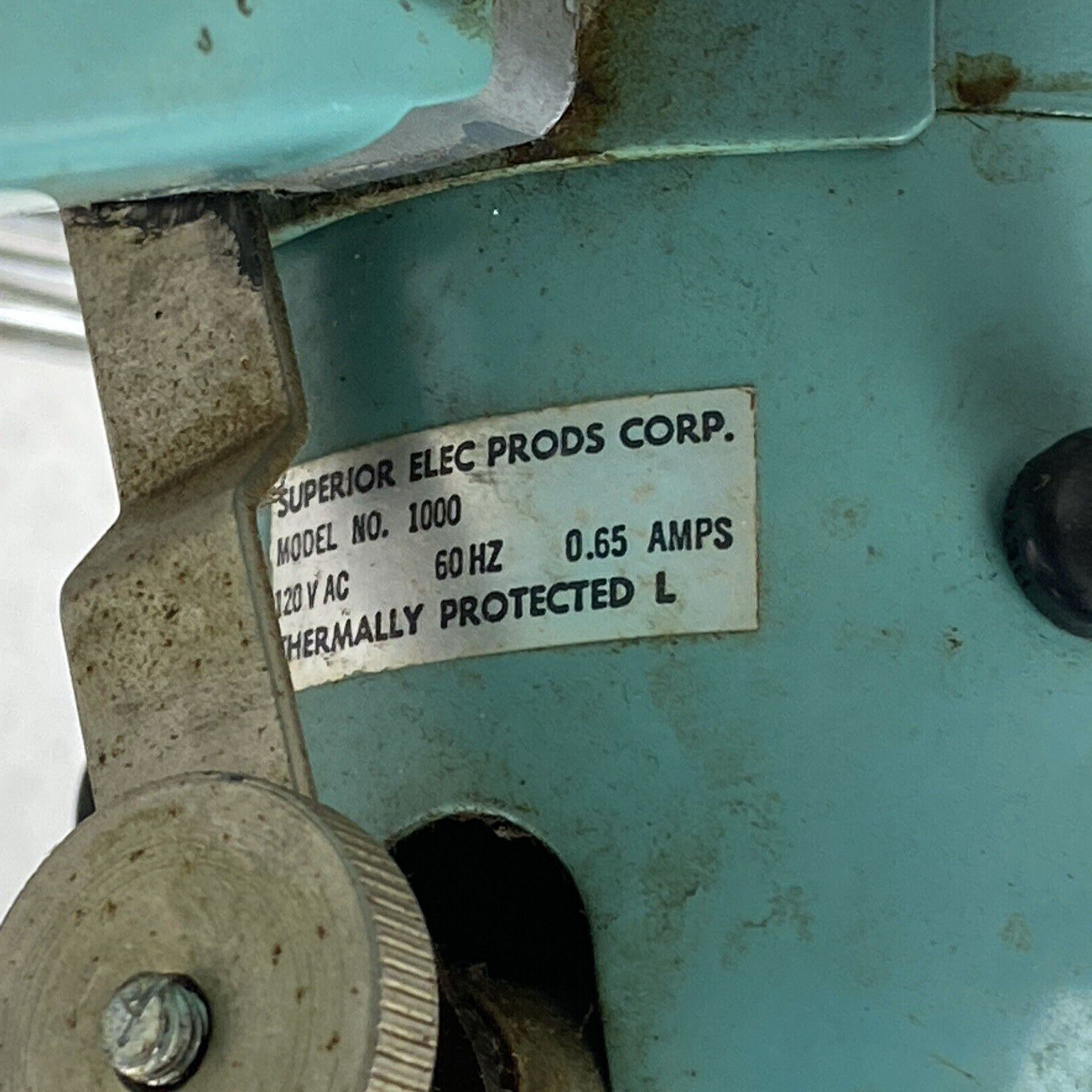 Vintage Superior Electric 1000 Teal Table Fan Base No 1047