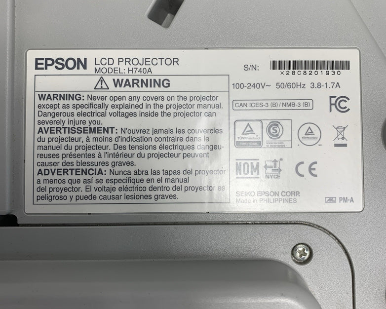 Epson PowerLite 695Wi H740A LCD Lamp Projector 220 Lamp Hours - No Remote