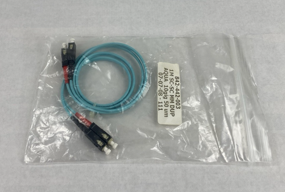 1M SC-SC MM DUP Aqua 10 Gig 50 um Fiber Patch Cable Lot of 4