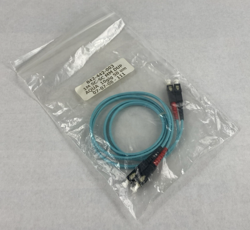 1M SC-SC MM DUP Aqua 10 Gig 50 um Fiber Patch Cable Lot of 4