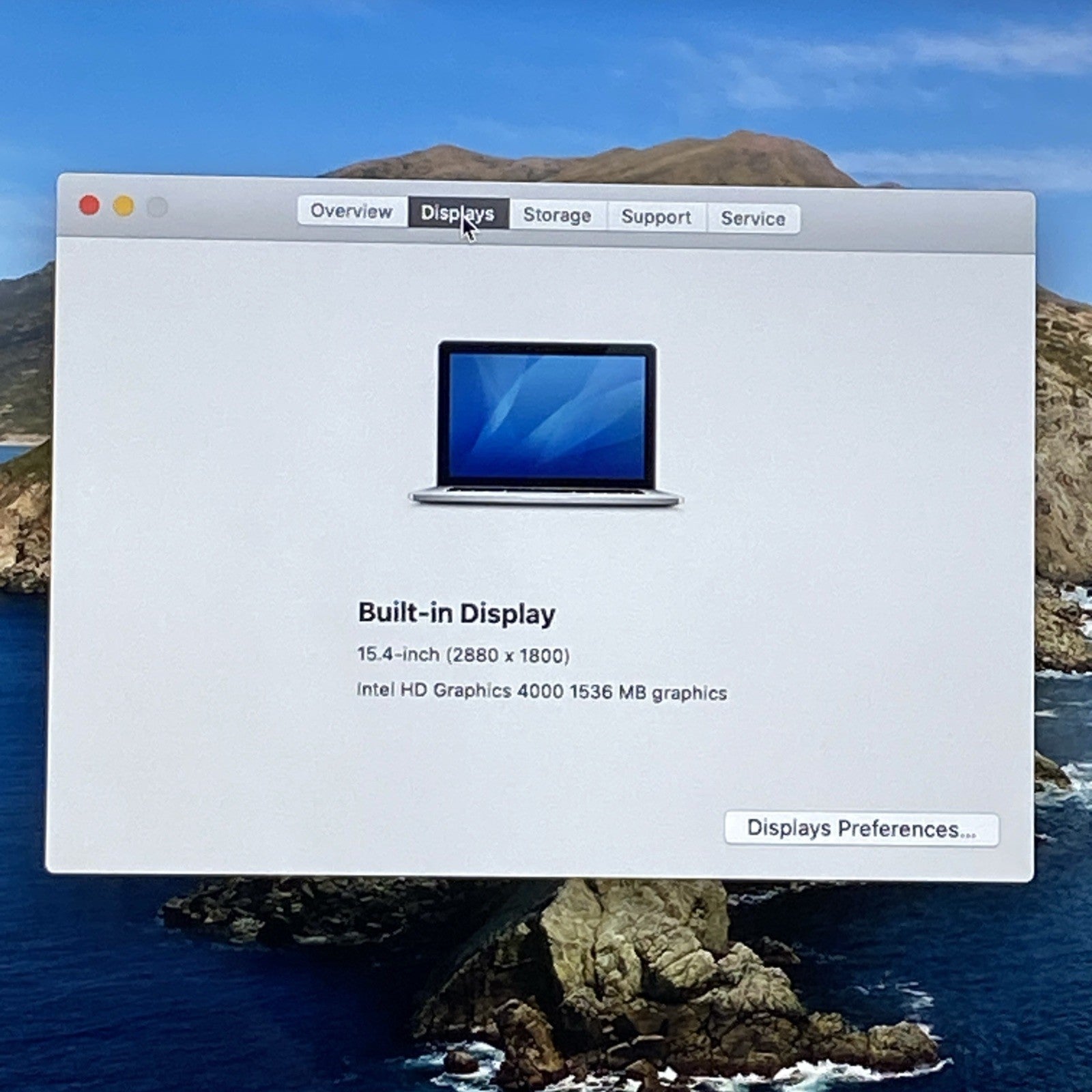 Apple MacBook Pro A1398 2013 Retina 15" 2.40 GHz i7 8GB RAM 250GB SSD os10.15.7