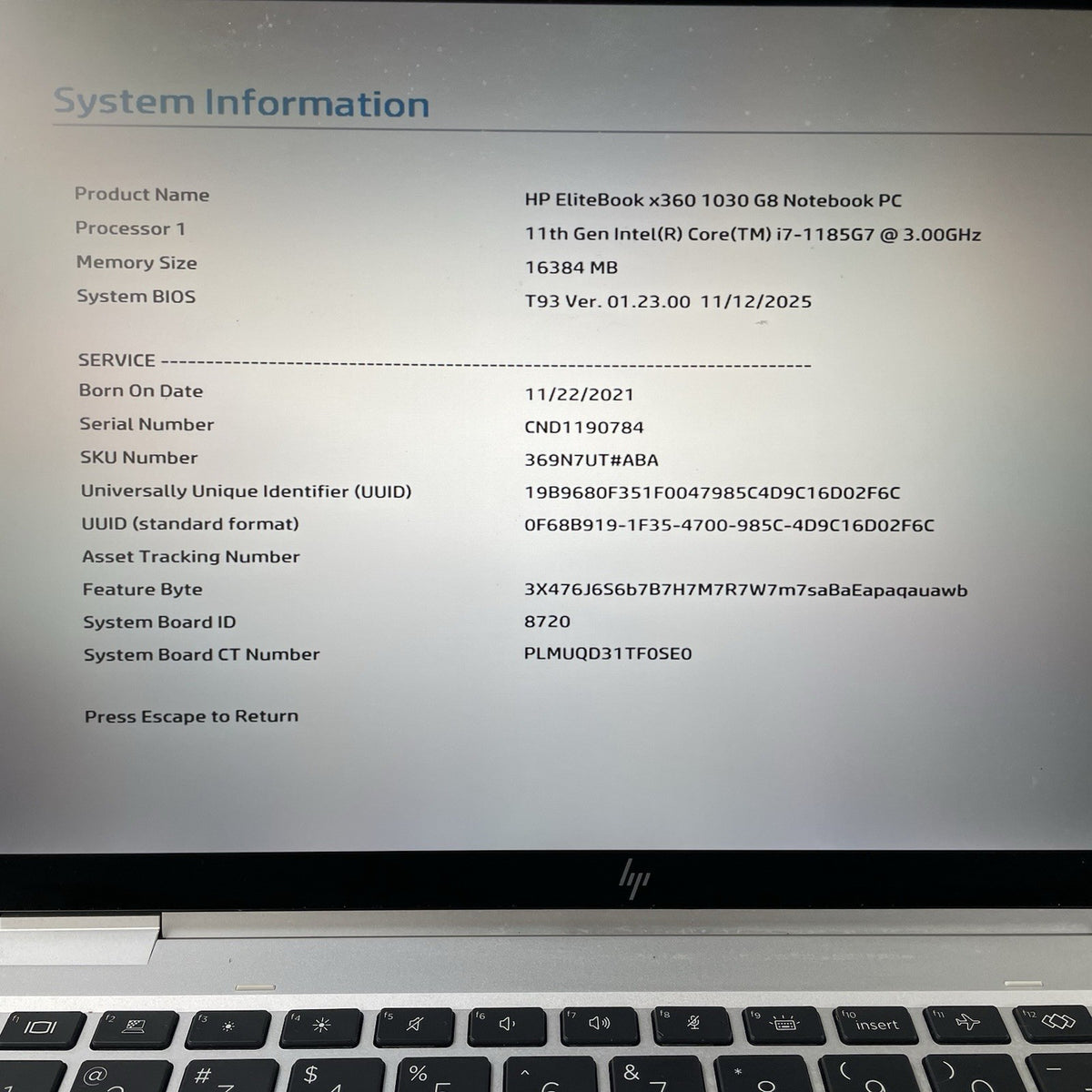 HP EliteBook x360 1030 G8 13.3" i7-1185G7 3.0GHz 16GB RAM No SSD/AC/OS/Batt-READ3