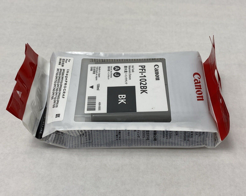 Genuine Canon PFI-102BK Black Ink Tank Exp 09/2018