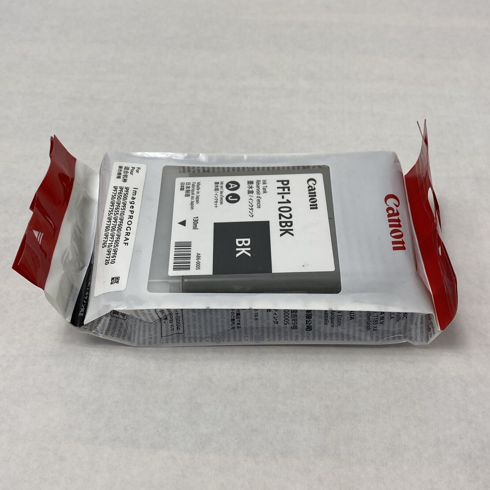 Genuine Canon PFI-102BK Black Ink Tank Exp 09/2018