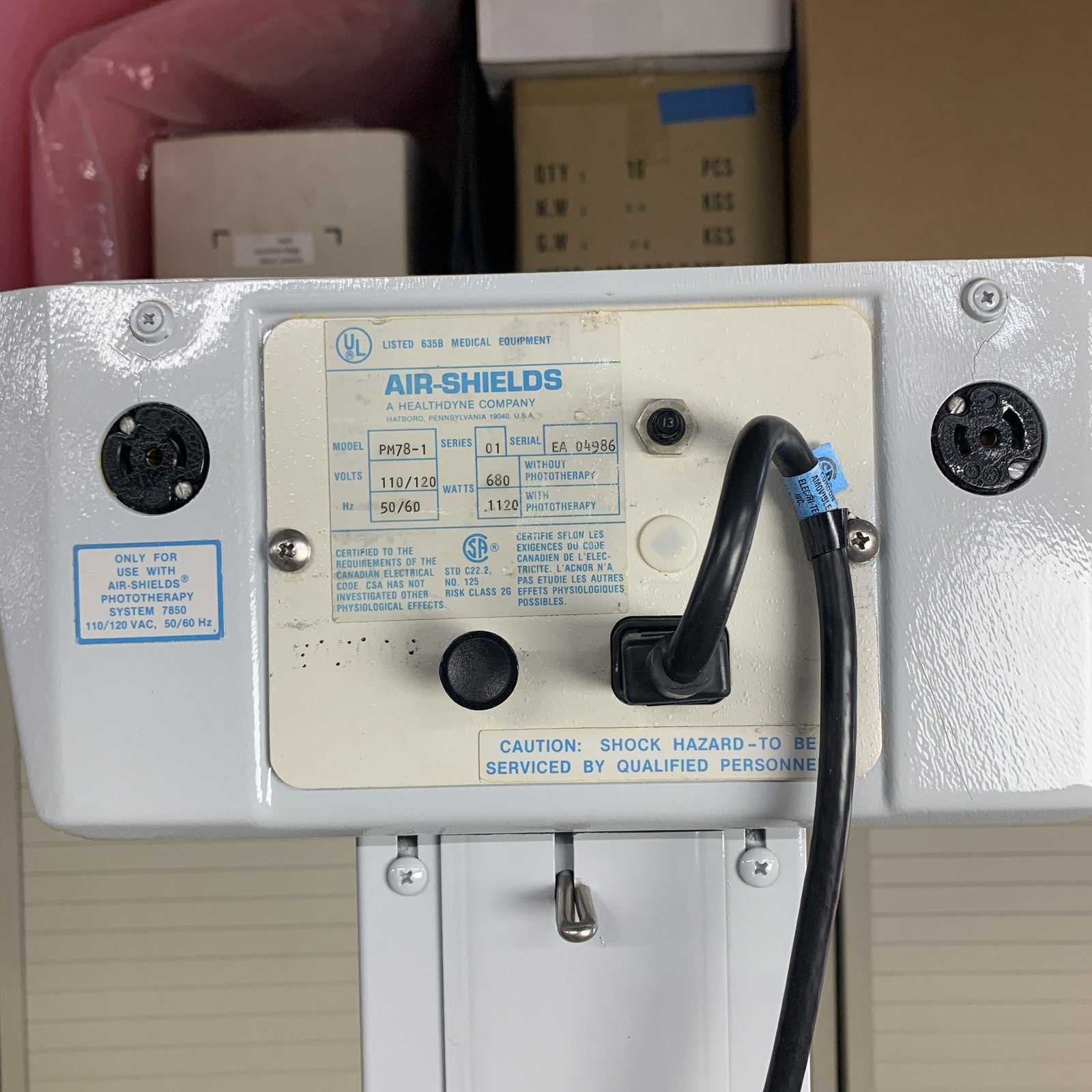 Air-Shields PM78-1 Infant Intensive Care System Powers and Heats