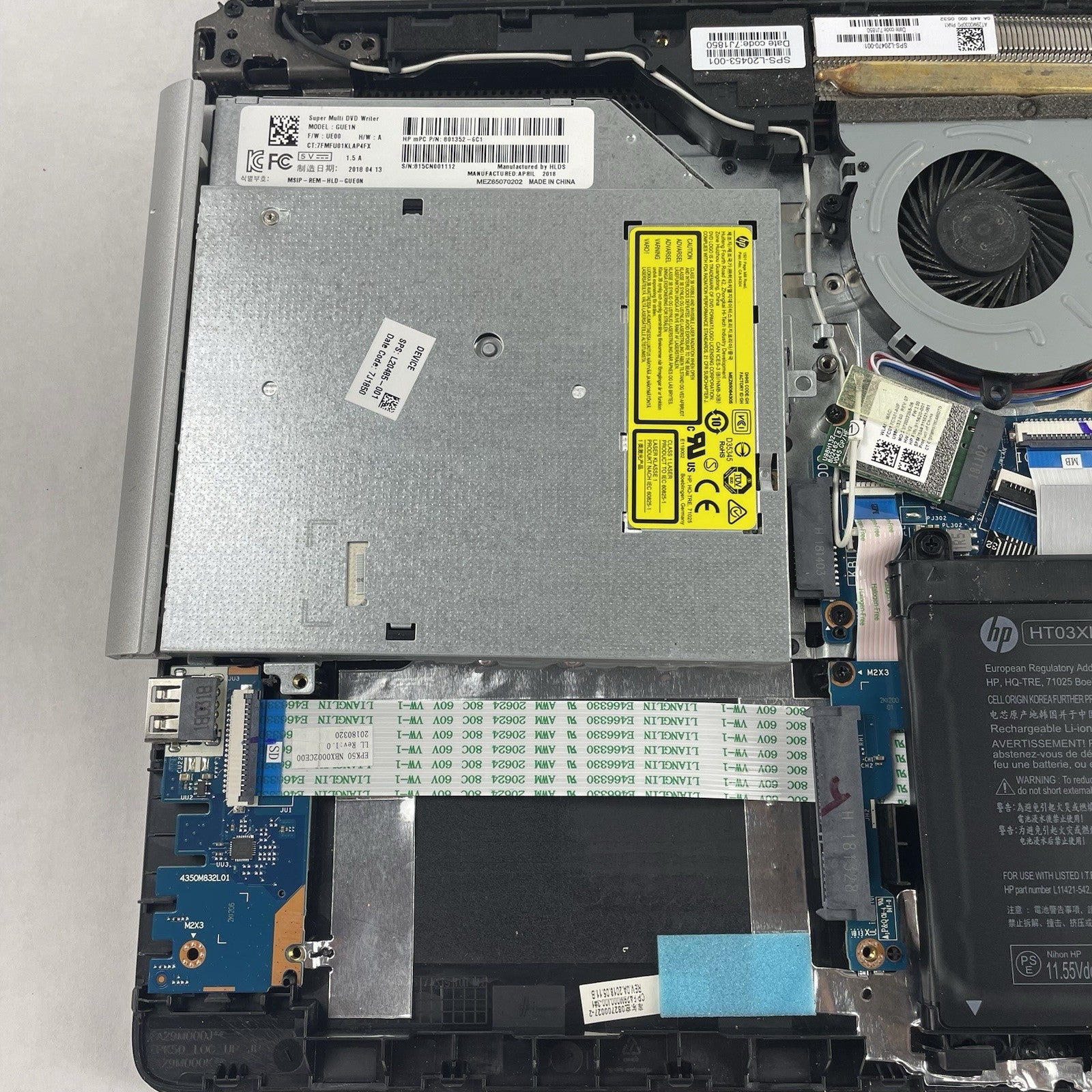 HP 15 da0032wm 15.6" i3-8130U 2.20 GHz 8 GB RAM No SSD/OS/AC15