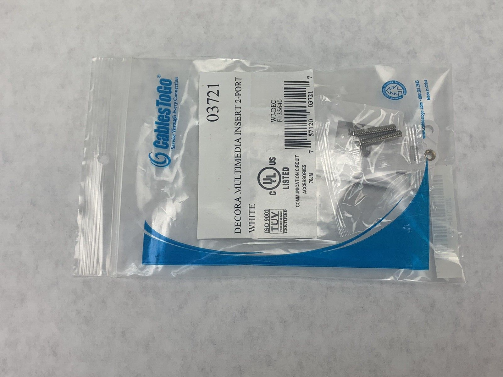 Lot of 5 C2G 03721 Multimedia  2-Port Wall Plate - White