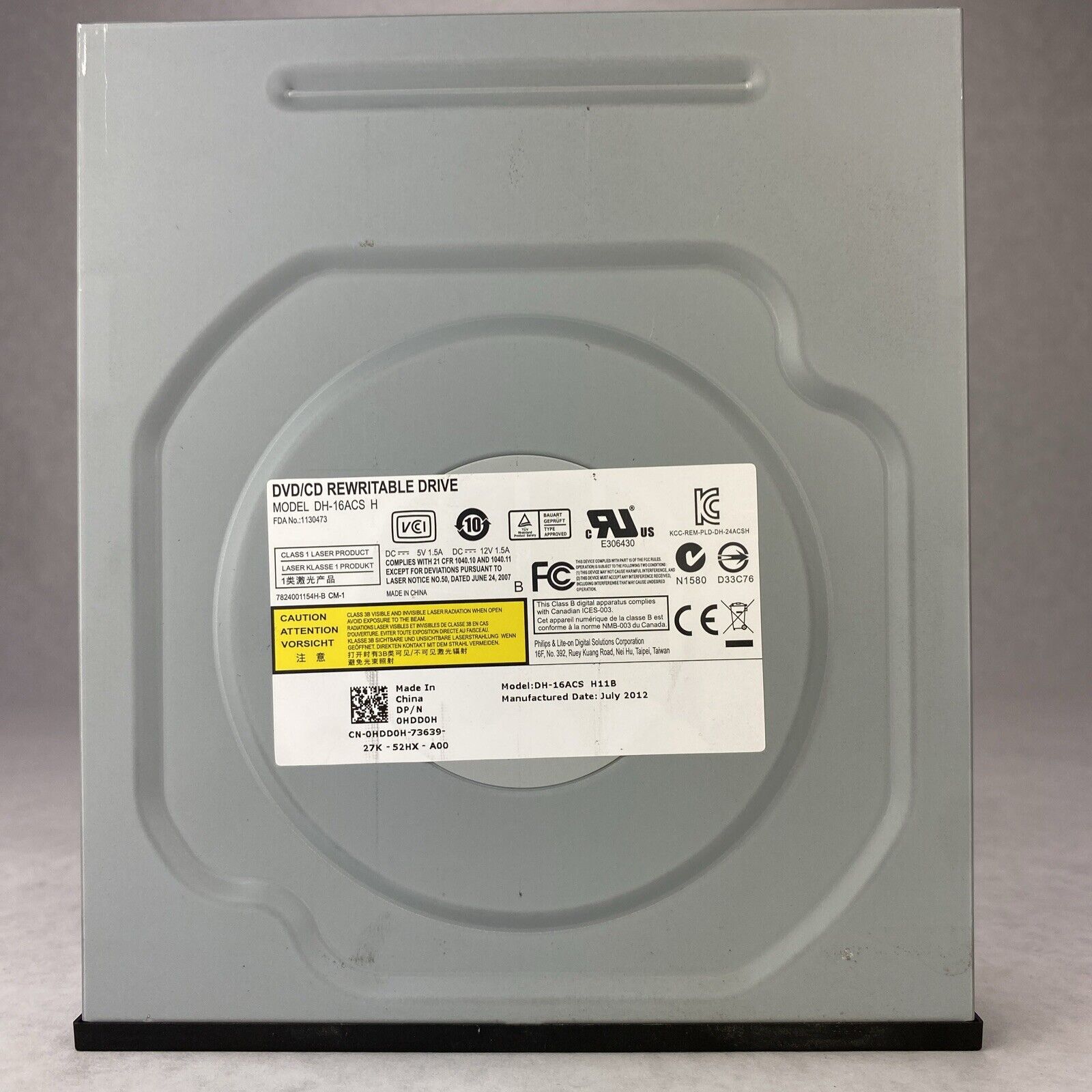 Dell DH-16ACS H 16X DVD+/-RW Drive DP/N 0HDD0H Tested and Working