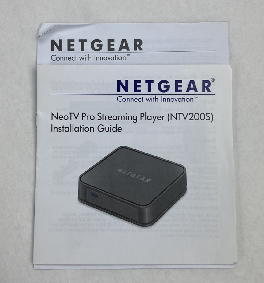 Netgear NeoTV NTV200S Streaming Player Open Box New