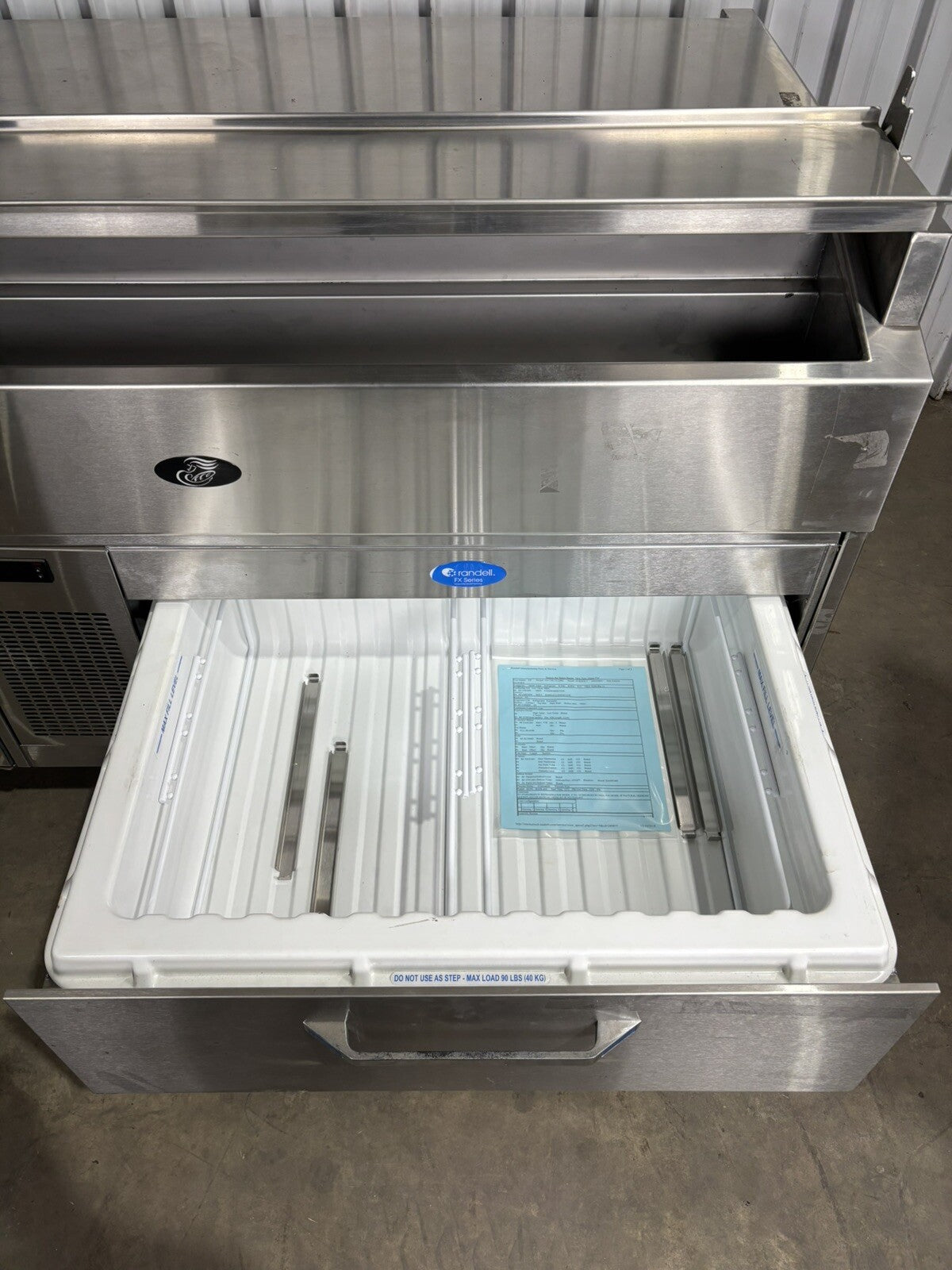 Randell FX-1-290 One Drawer Refrigerator Freezer Chef Base Prep Table 115V Cools