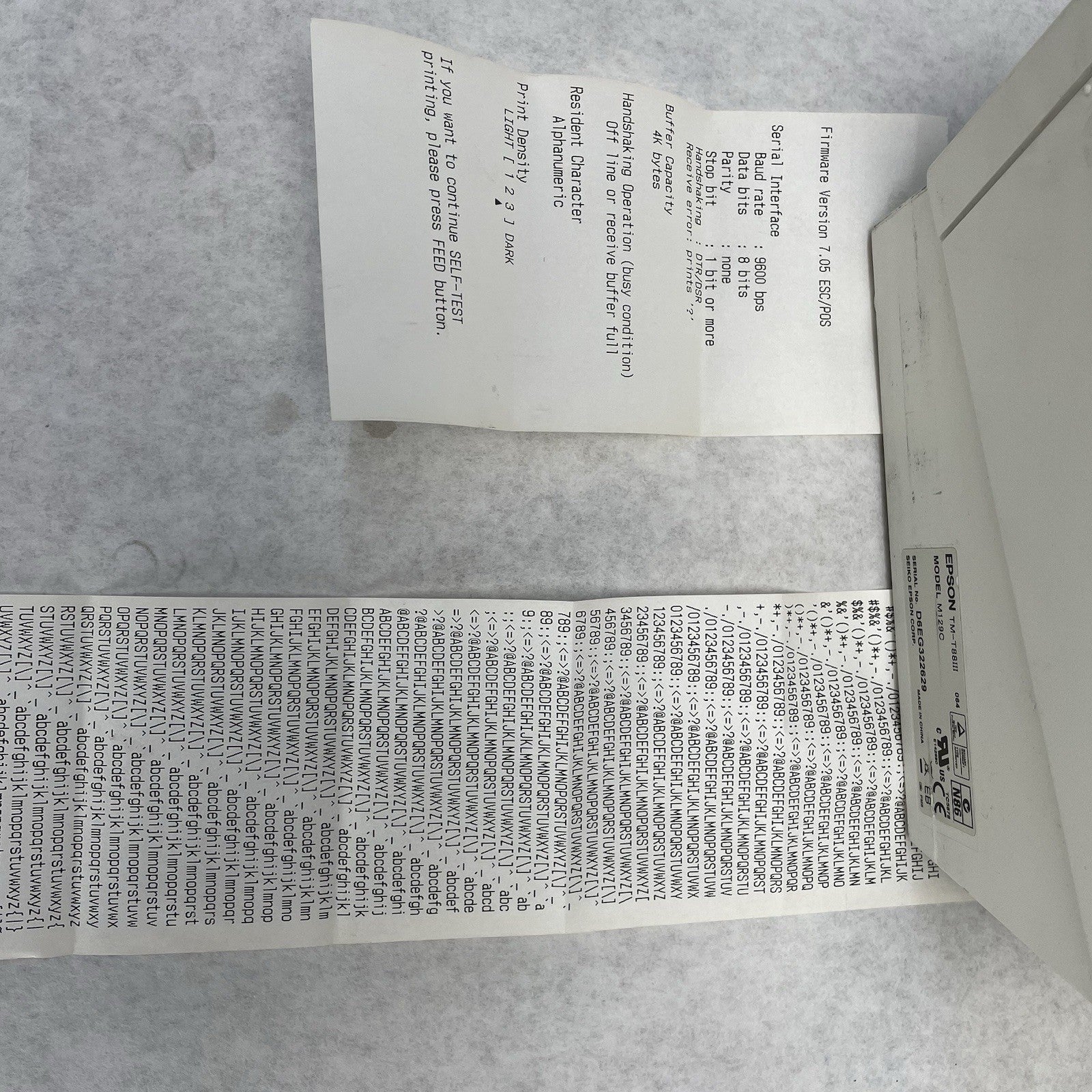 Epson M129C TM-T88III Thermal Receipt Printer Only Tested