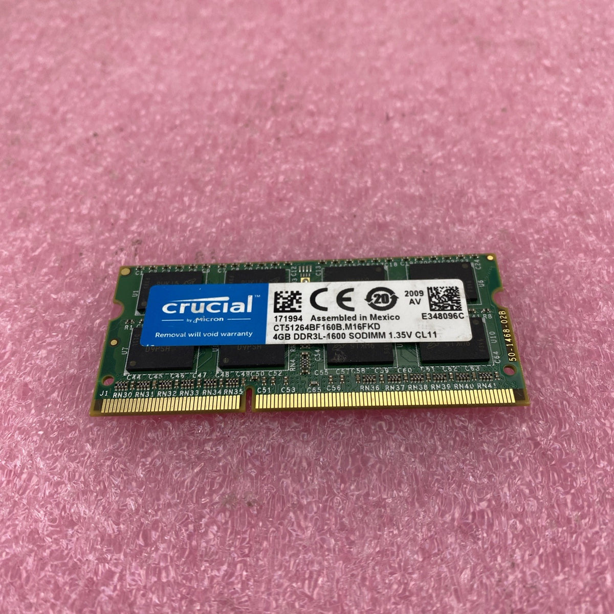 Crucial 4GB DDR3L-1600 Laptop Memory Ram CT51264BF160B.M16FKD - Lot of 21