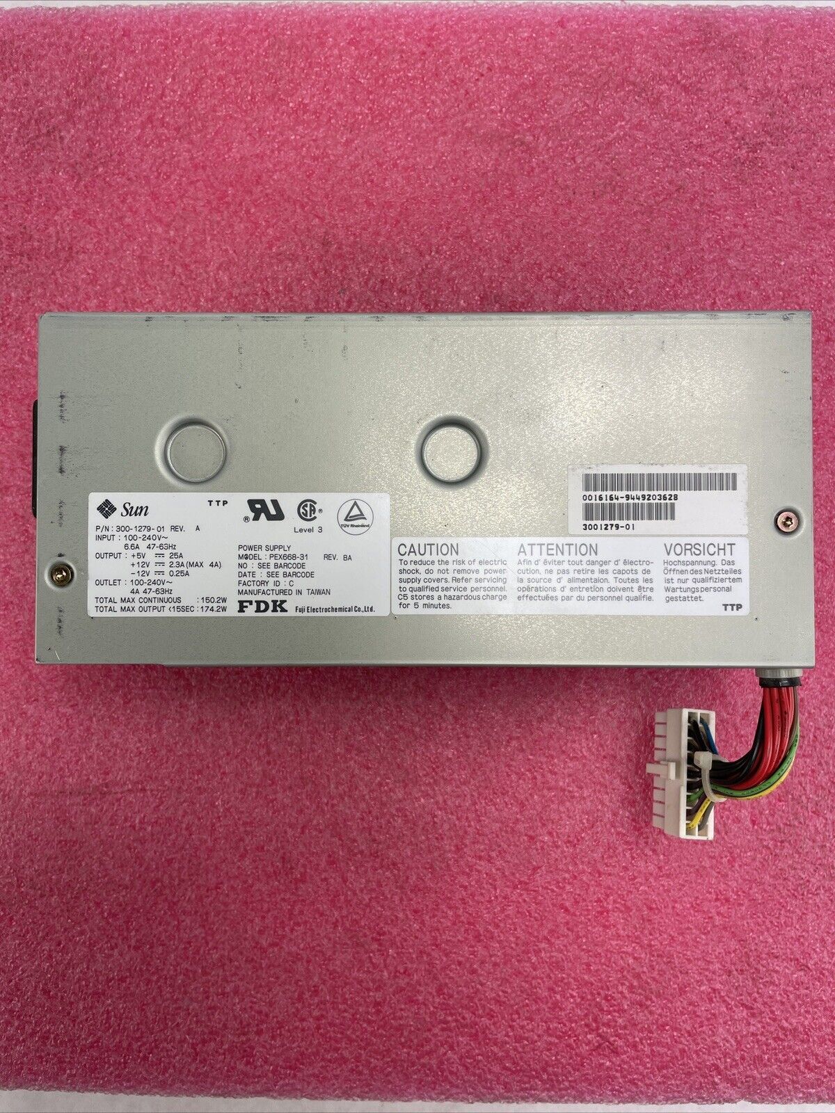 Sun PEX668-31 300-1279-01 REV A Tested 174W