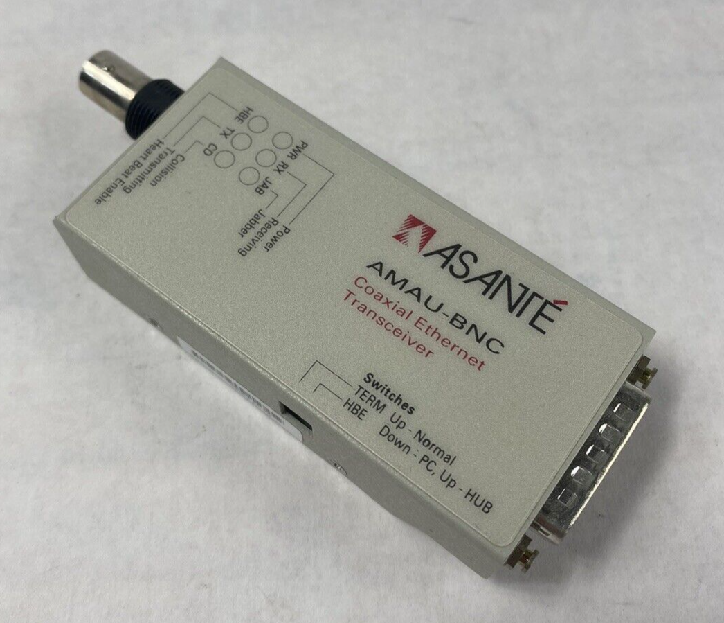 Asanté AMAU-BNC Coaxial Ethernet Transceiver Untested