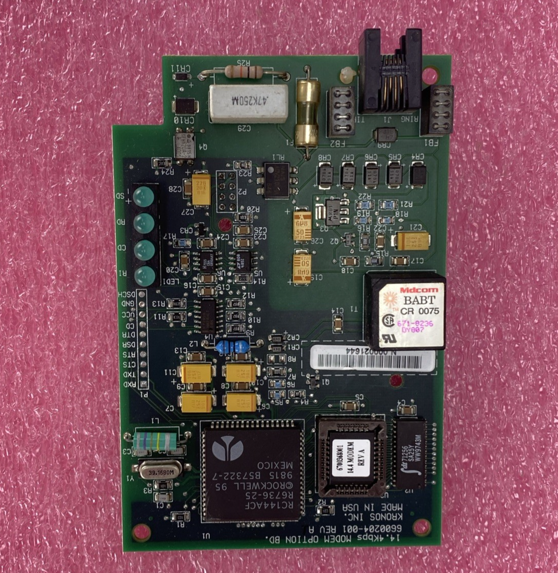 Kronos 6600204-001 Rev A 14.4Kbps Modem Card
