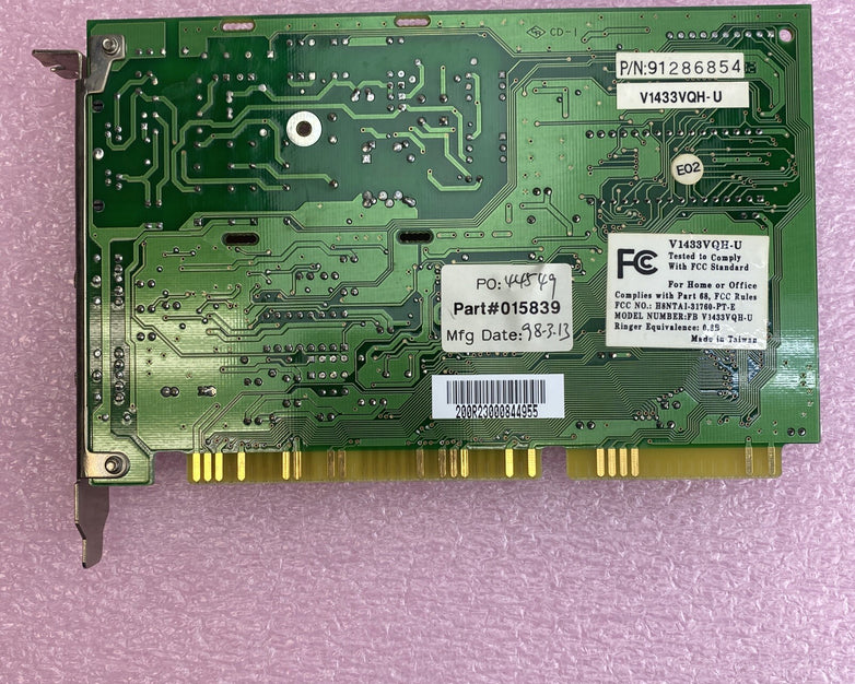Dynamode V1433VQH-U 8-Bit ISA 33.6Kbps V.34 Voice Modem Card