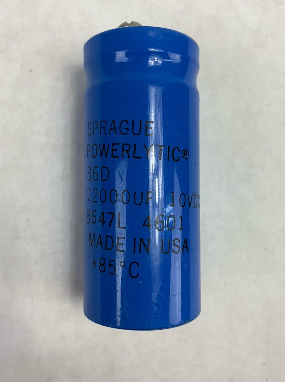 Sprague Powerlytic 36D 85°C 8647L 4601 12000uF 10VDC Capacitator