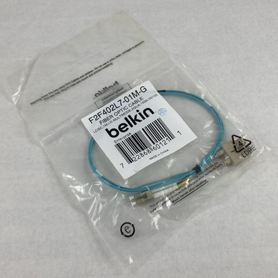 Belkin F2F402L7-01M-G  LC to SC 1M LO Multimode Aqua 10Gb Fiber Optic Cable