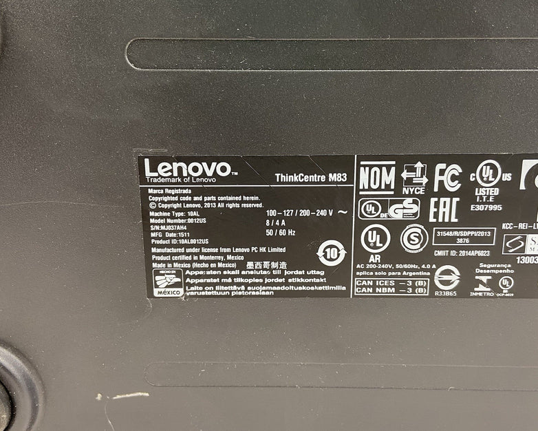 Lenovo ThinkCentre M83 MT Intel Core i7-4790 3.6GHz 8GB RAM No HDD No OS