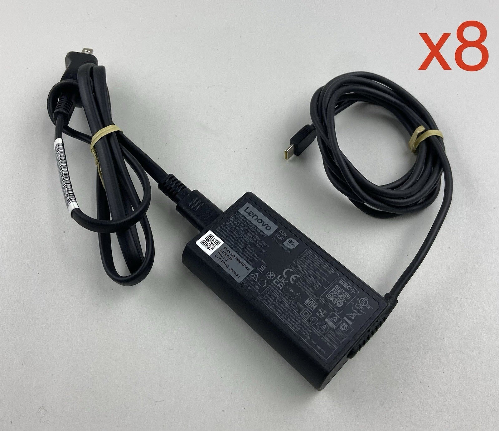 Lenovo ADLX65YSDC2A 65W 20.0V 3.25A USB-C Charger AC Adapter (Lot Of 8)0