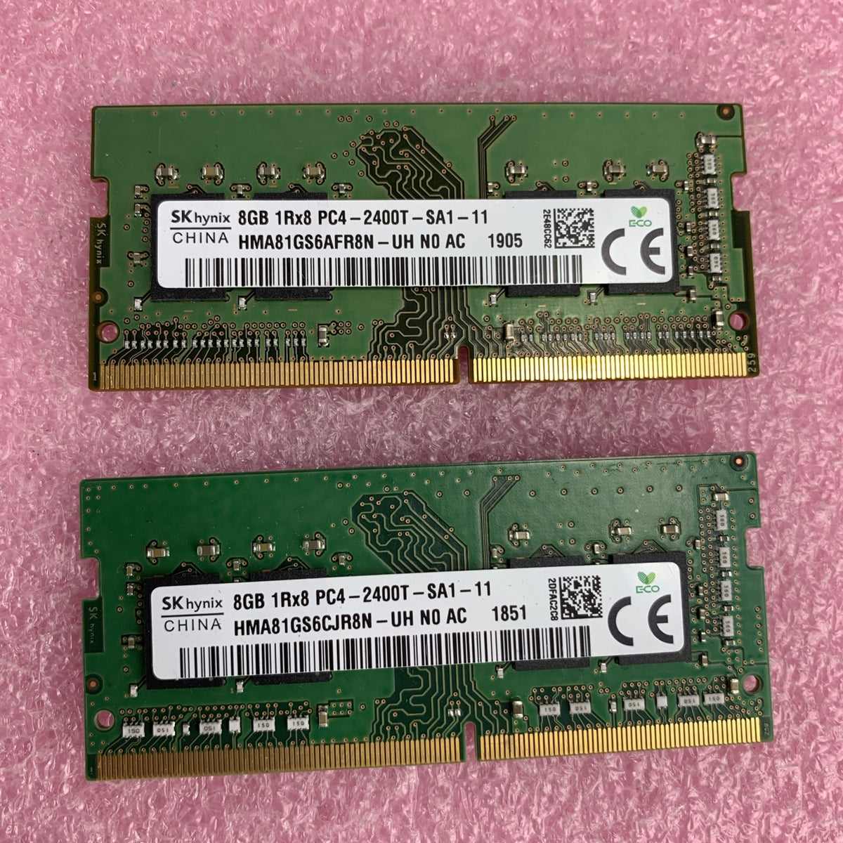 SK Hynix 8GB DDR4 PC4-2400T Laptop RAM HMA81GSAFR8N-UH - Lot of 2 - Tested1