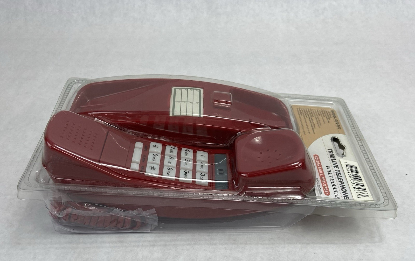 Trimline GE Red Corded Telephone Model 5303 Wall Mount Retro Style New In Box