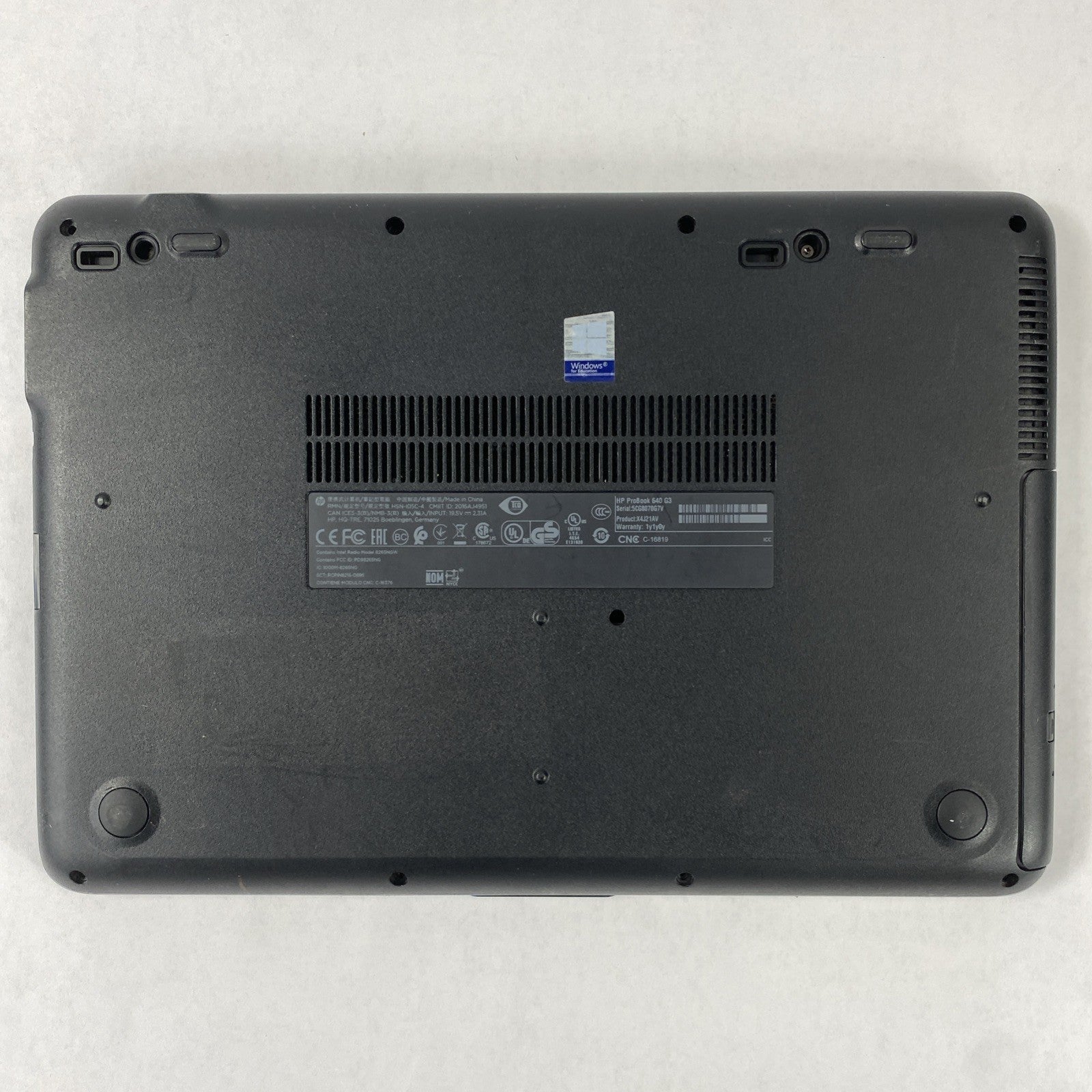 HP ProBook 640 G3 Core i5-7200U 2.50 GHz 8 GB RAM 14" No Battery No HDD No OS