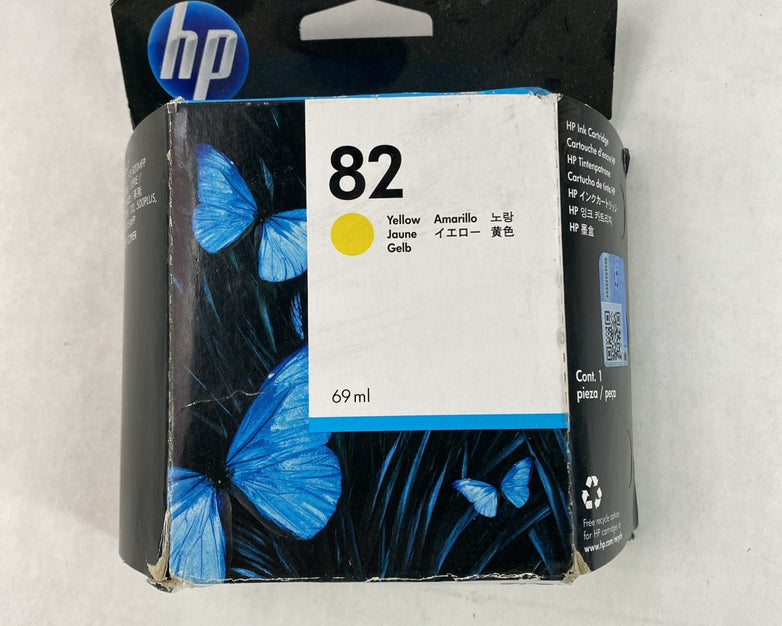 HP 82 Magenta 69ml w/ 82 Cyan 82 yellow Ink Cartridge Lot of 3