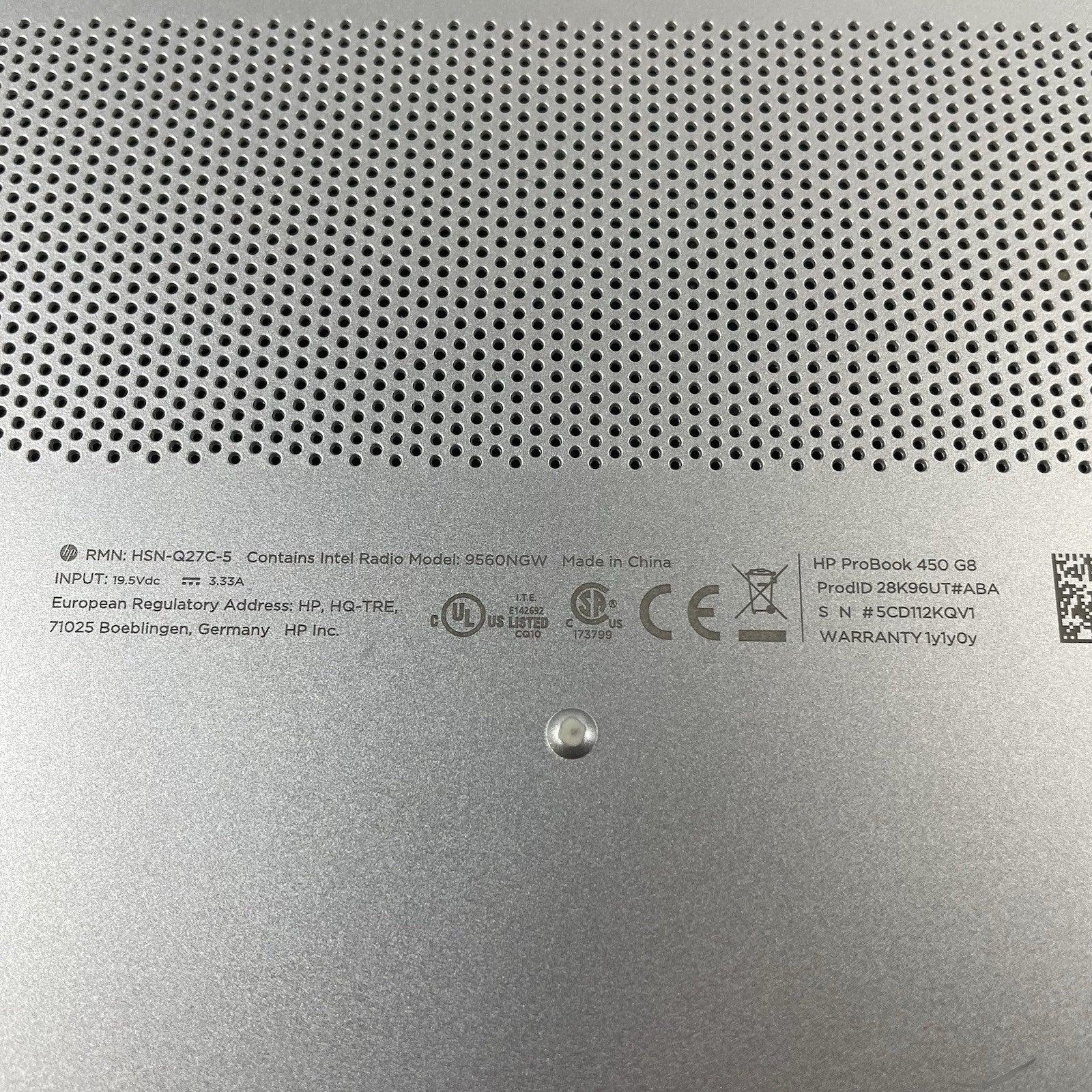 HP ProBook 450 G8 15.6" i5-1135G7 2.40 GHz 8 GB RAM No SSD/OS/AC - Bad Bottom14