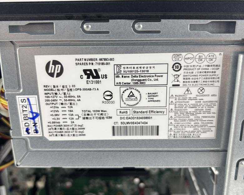 HP Pro 500-070 500 Series MT Desktop Core i3-3240 3.40 GHz 8 GB RAM No OS No HDD