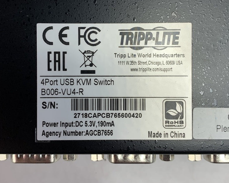 Tripp-Lite B006-VU4-R 4-Port USB KVM Switch
