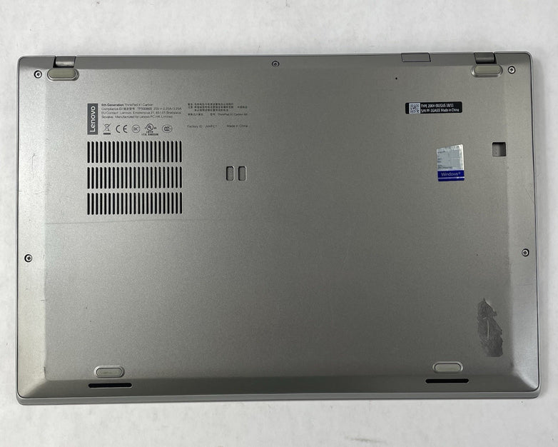 Lenovo ThinkPad X1 Carbon G6 14" i7-8650U 1.90 GHz 16 GB RAM No SSD/OS/AC