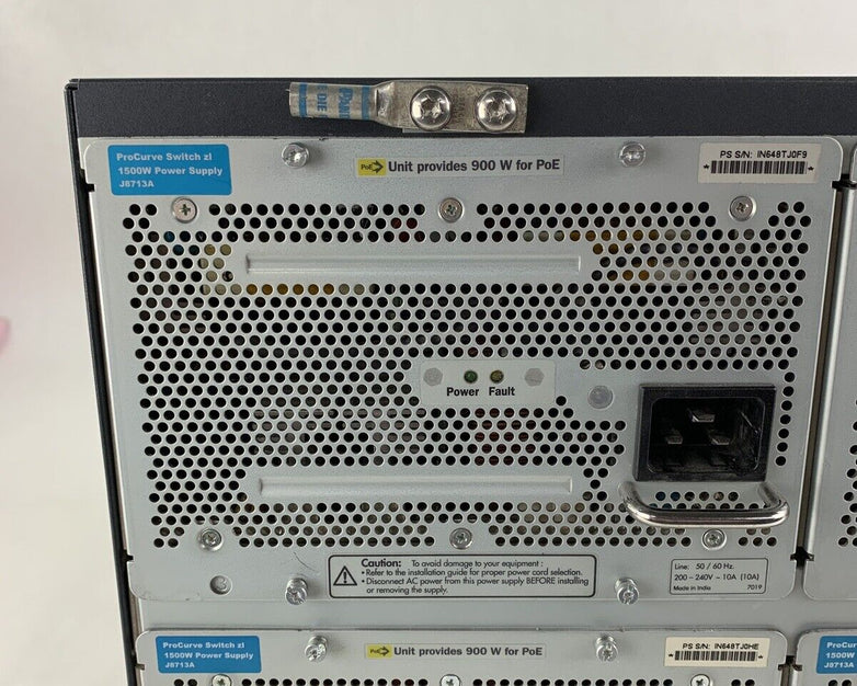 HP ProCurve J8698A 5412zl 8x J8702A 1x J8705A Gig PoE Network Switch Tested