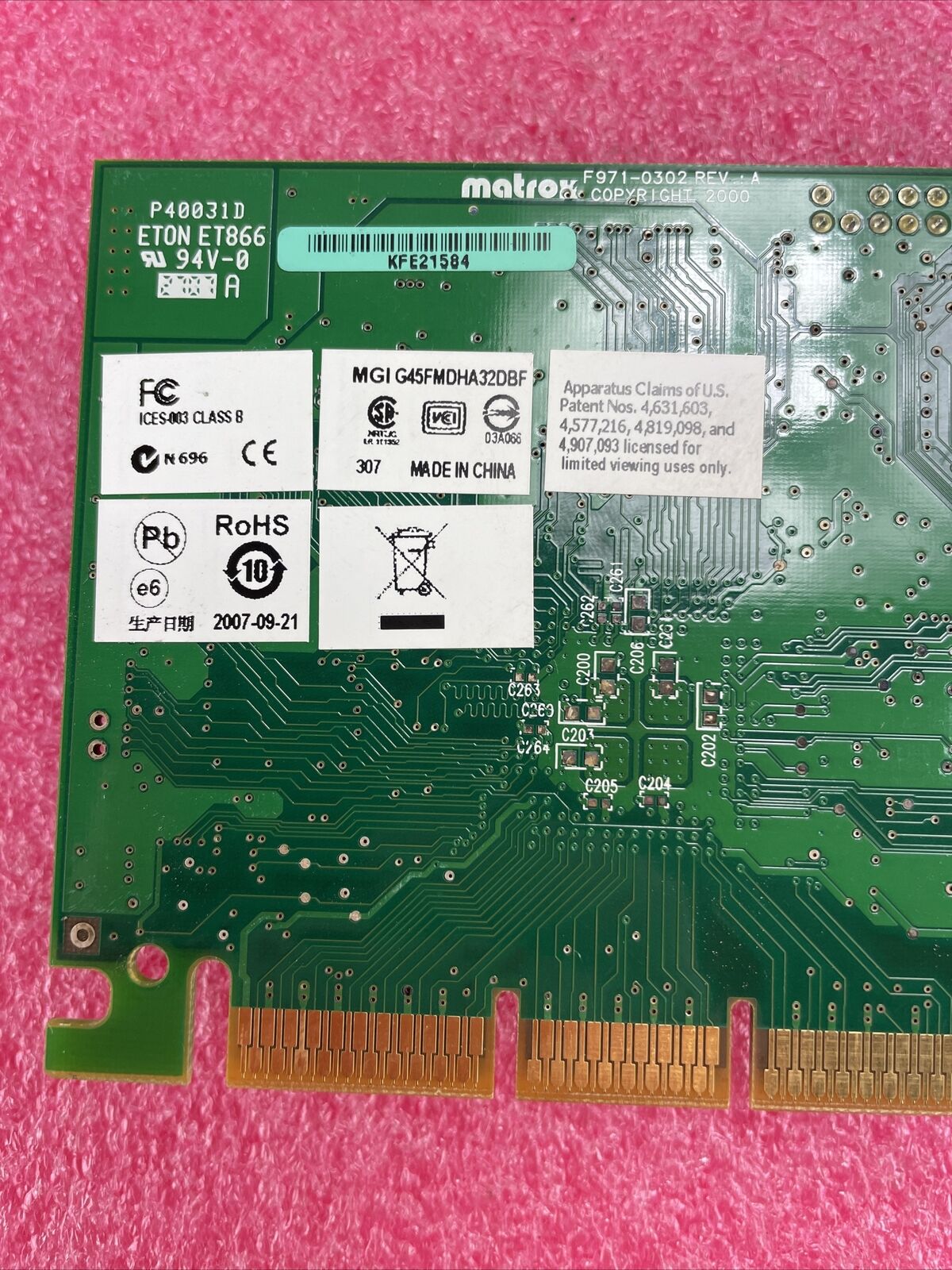 Matrox ETON ET866 F971-0302 REV A PCB Board