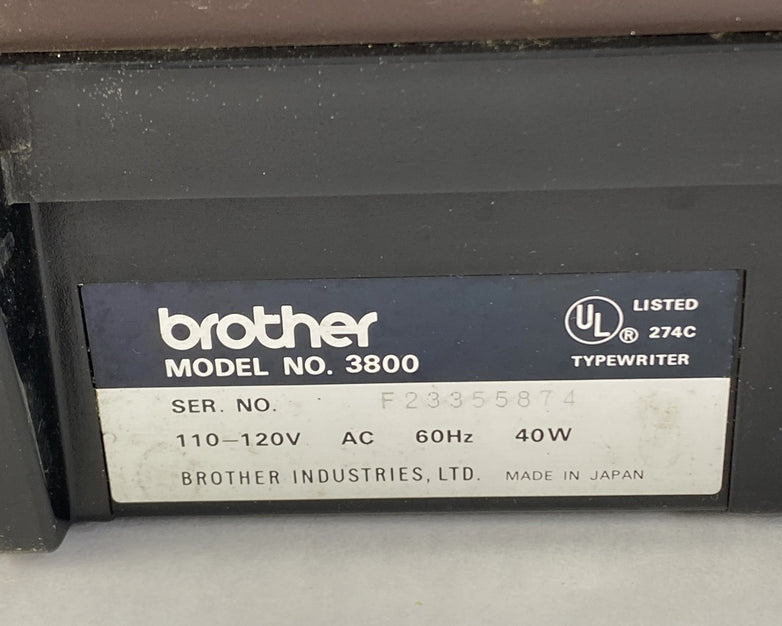 Brother Electric Typewriter 3800 110-120V
