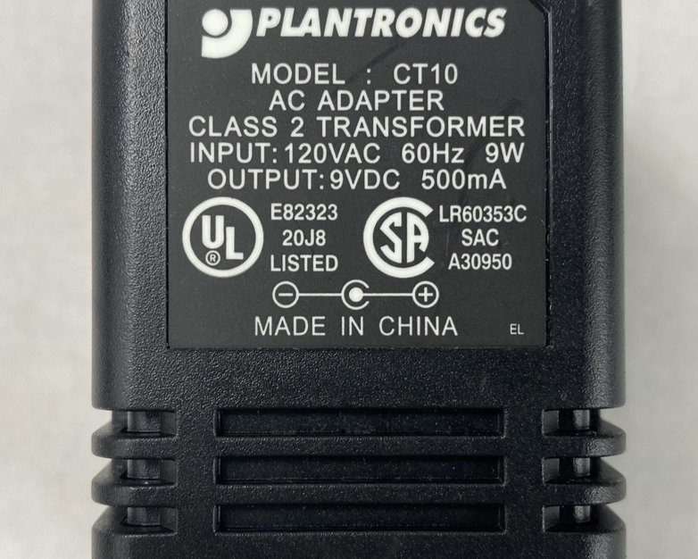Plantronics Model CT10 Cordless Telephone Phone Headset Base w/ AC Adapter