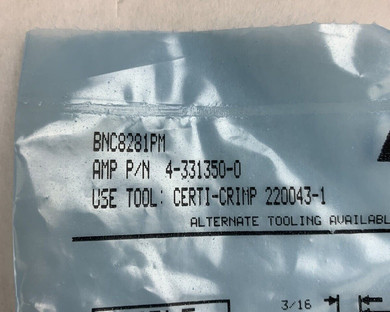 AMP 4-331350-0 BNC8281M Connector Coax BNC Crimp Plug Lot of 5 New