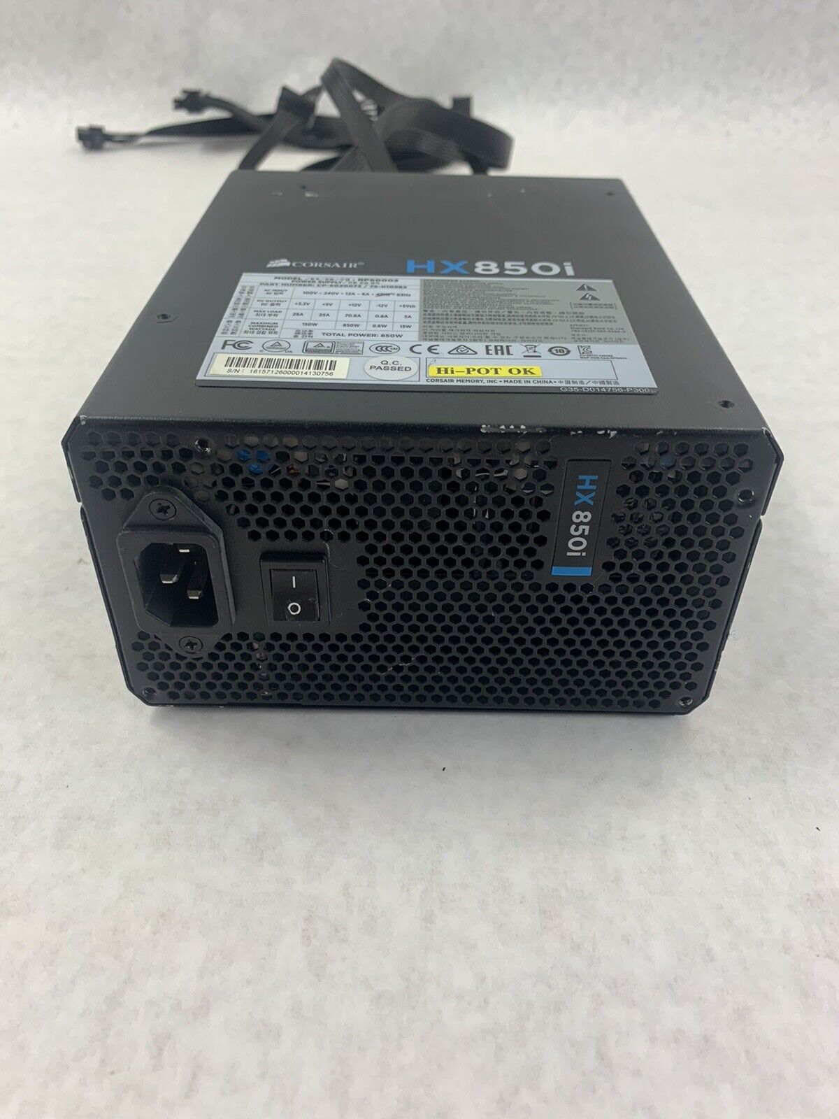 Corsair HXi Series HX850i 850W PSU Black 80+ Platinum (Used, Runs Well)