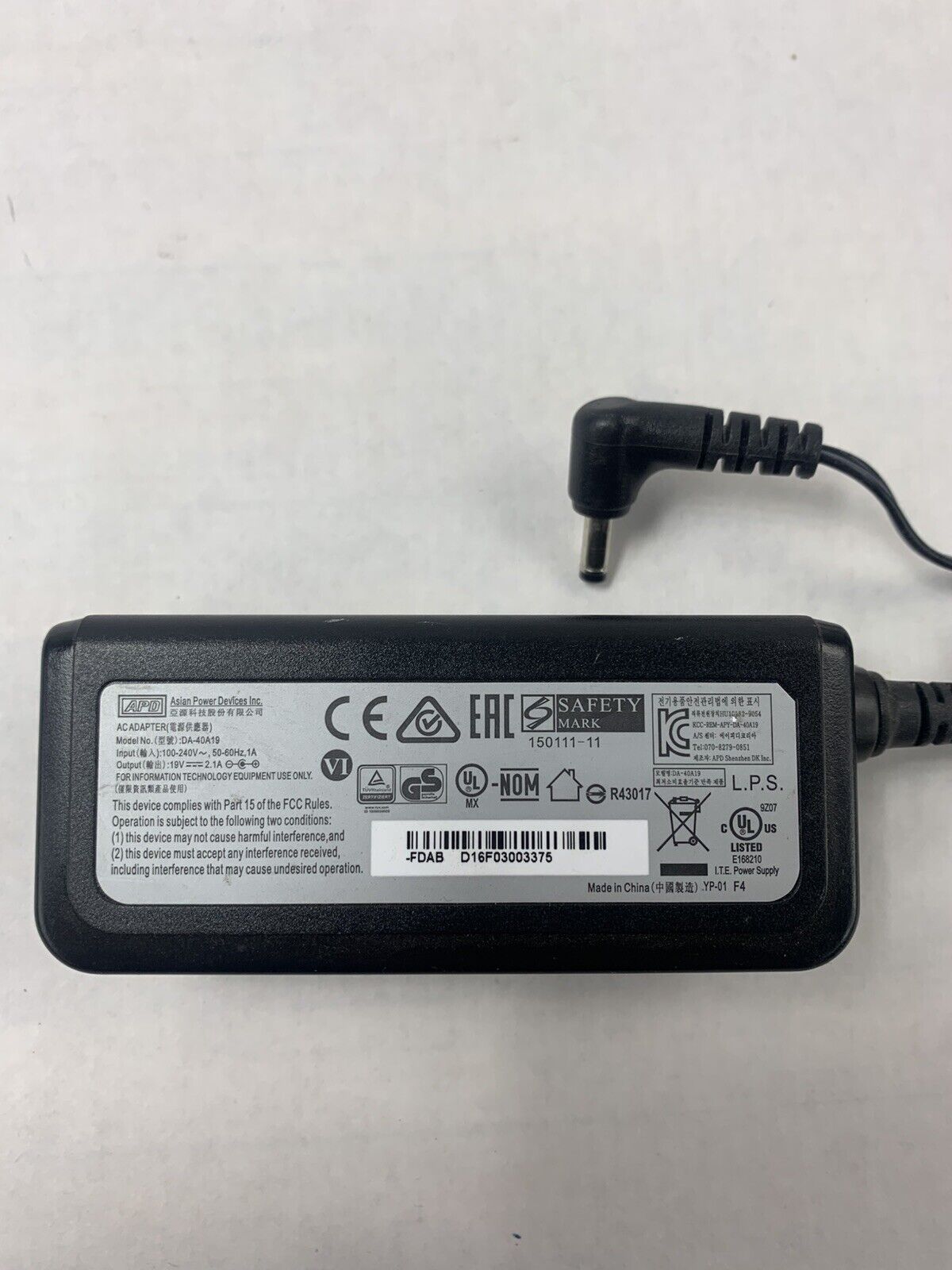 Lot of 5 APD DA-40A19 Power Supply 19V