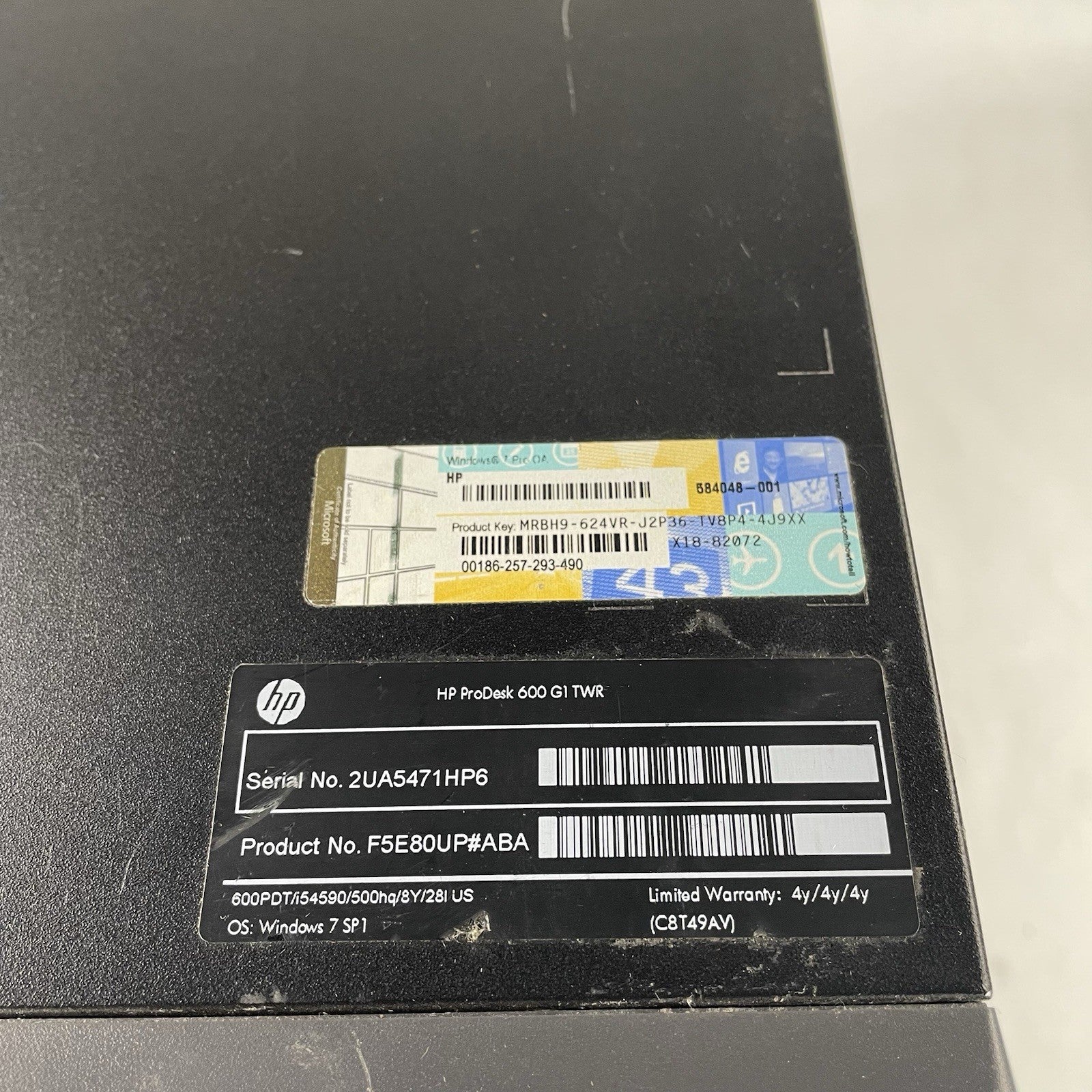 HP ProDesk 600 G1 MT Intel i5-4590 3.30 GHz 8 GB RAM No HDD/OS5