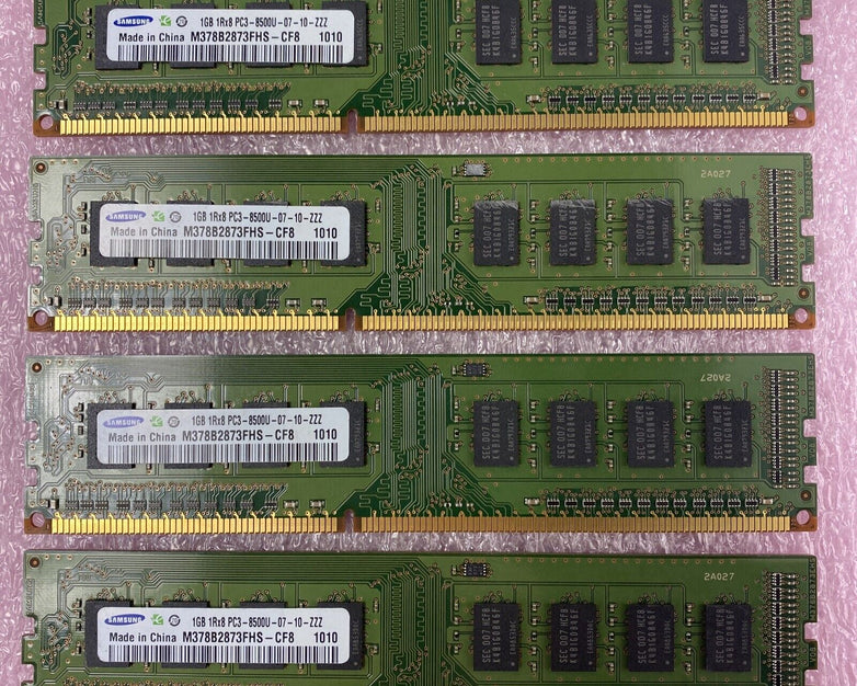 Lot( 4 ) 1GB Samsung M378B2873FHS-CF8 1Rx8 PC3-8500U Desktop RAM Memory