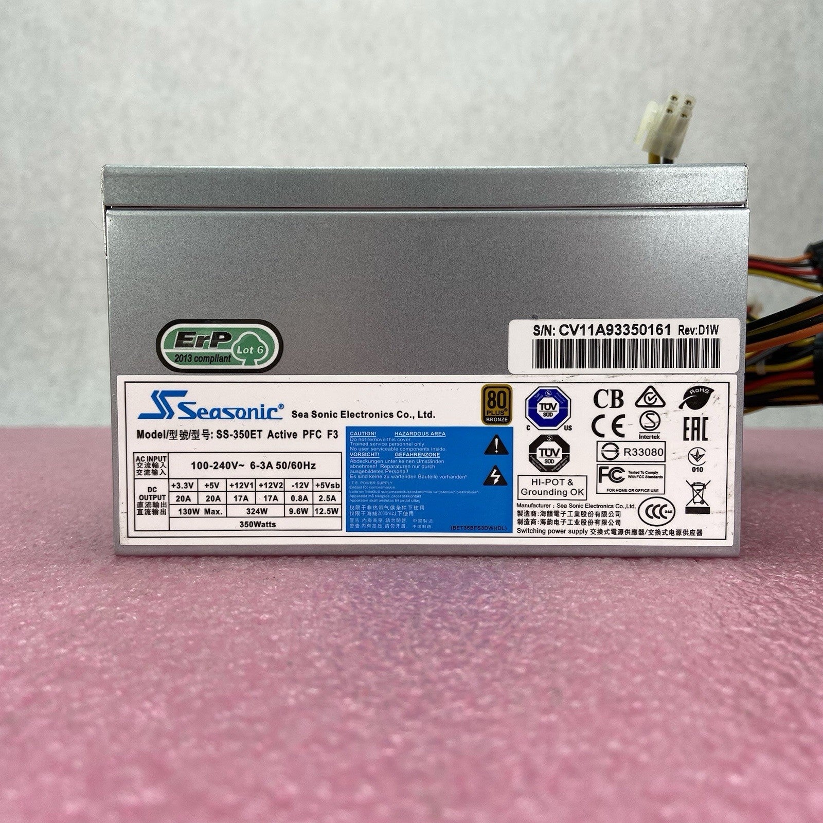 Seasonic SS-350ET Active PFC F3 80 Plus Bronze 350W ATX Power Supply1