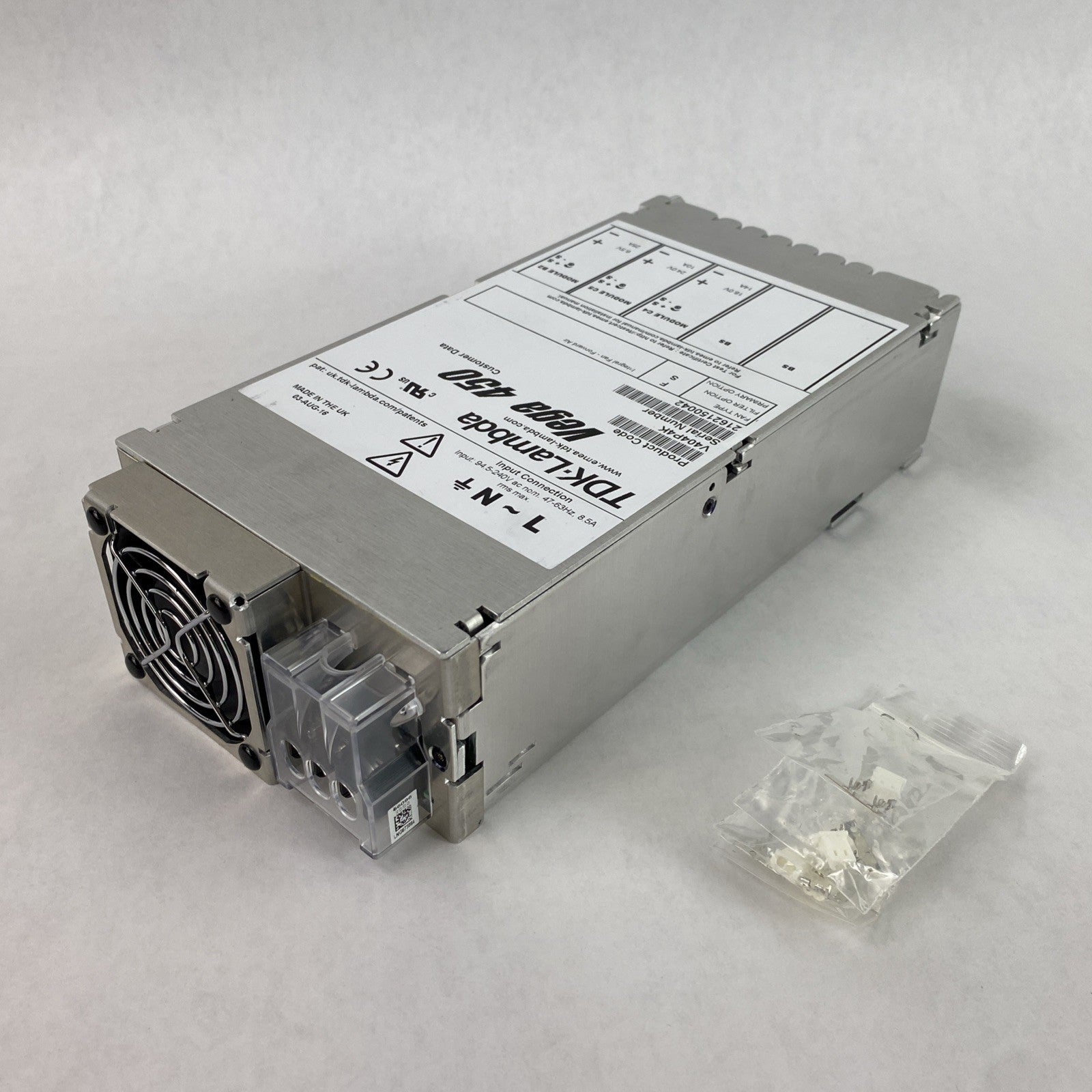 TDK-Lambda V404P4K Vega 450 450W Integral Fan Forward Air Power Supply 10101132